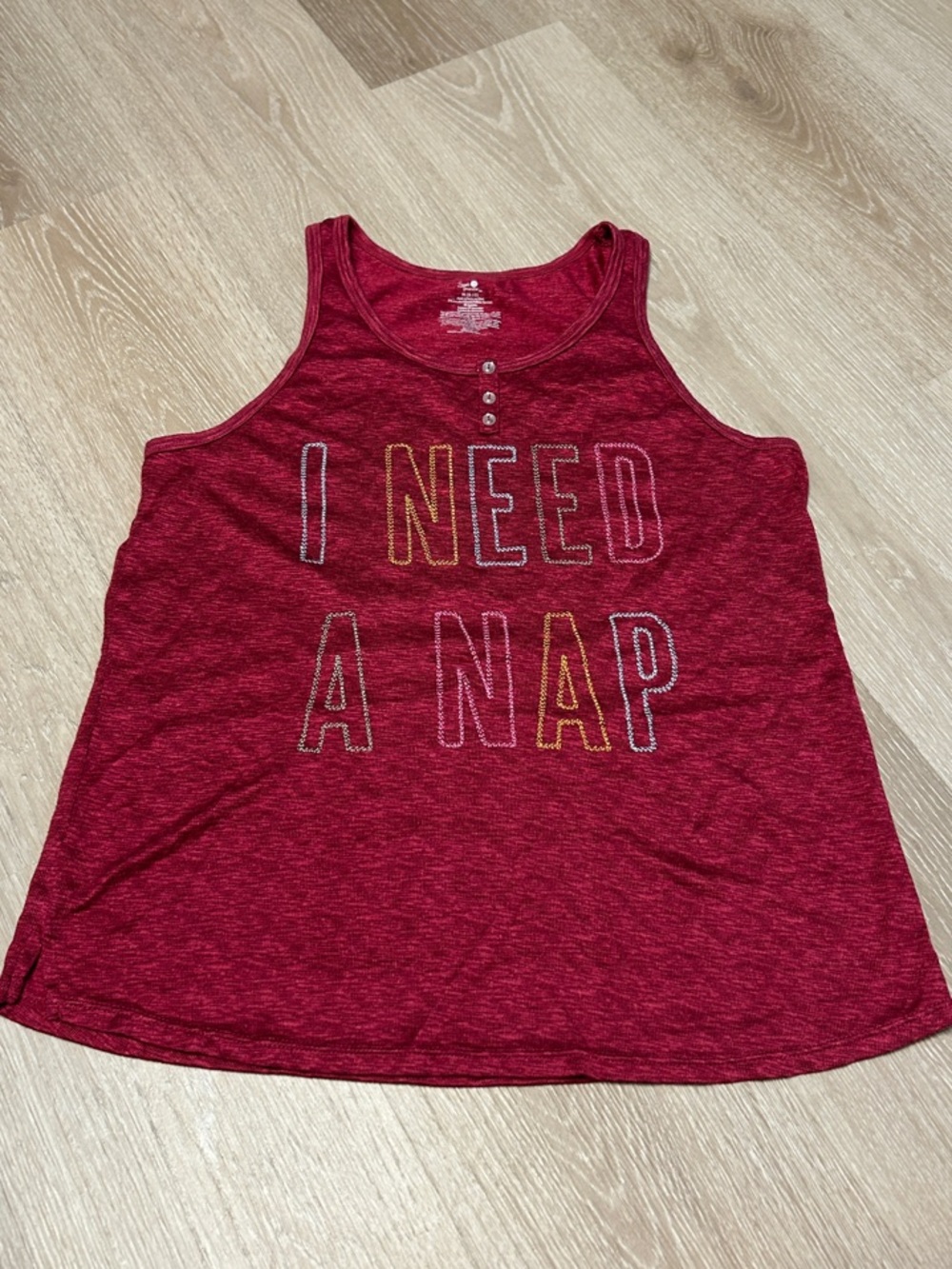 Secret Treasures “I NEED A NAP” Embroidered Sleep Tank Top sz Medium